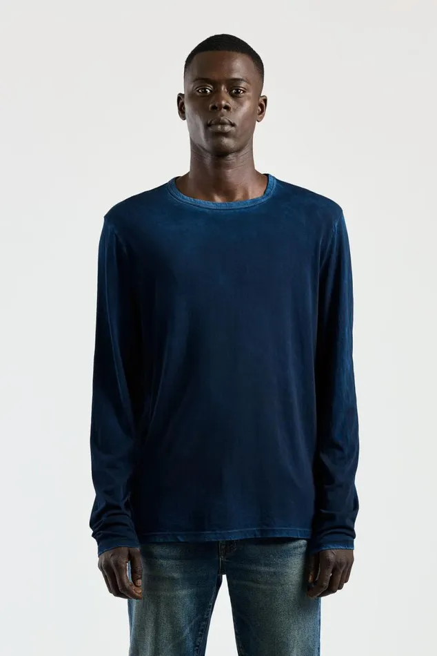 COTTON CITIZEN Classic Crew Long Sleeve Shirt Vintage Navy Men Shirts