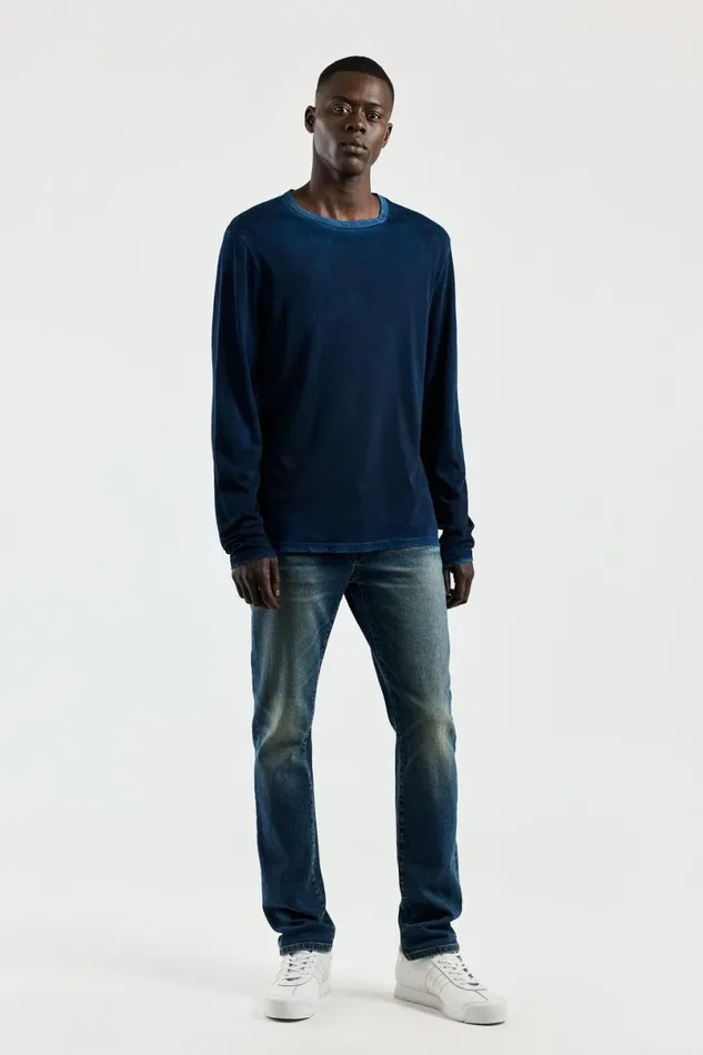 COTTON CITIZEN Classic Crew Long Sleeve Shirt Vintage Navy Men Shirts