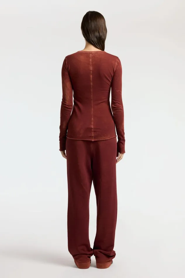 COTTON CITIZEN Marbella Long Sleeve Shirt Vintage Red Wine Women Shirts COTTON CITIZEN Marbella Long Sleeve Shirt Vintage Red Wine Women Shirts
