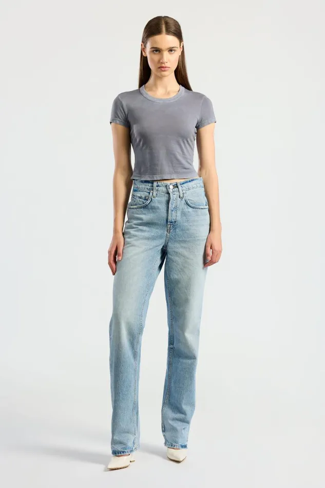 COTTON CITIZEN Standard Baby Tee Vintage Natural Blue Women Tees