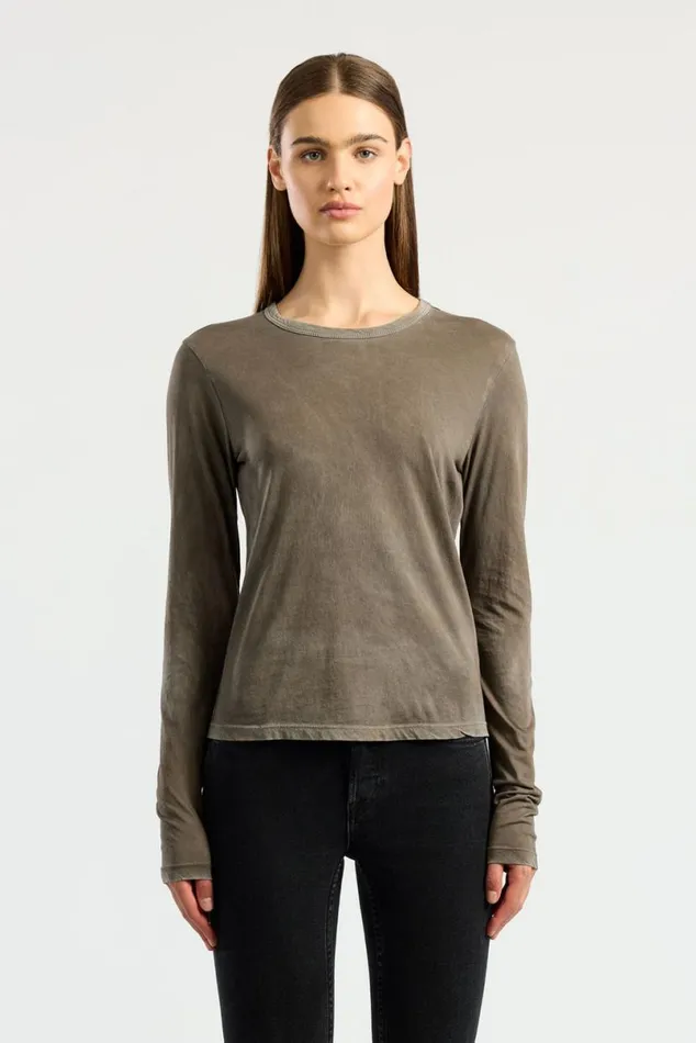 COTTON CITIZEN Standard Long Sleeve Shirt Vintage Taupe Women Shirts