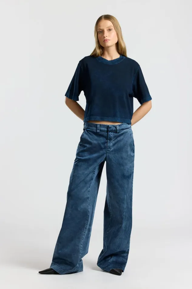 COTTON CITIZEN Tokyo Crop Tee Vintage Navy Women Tees