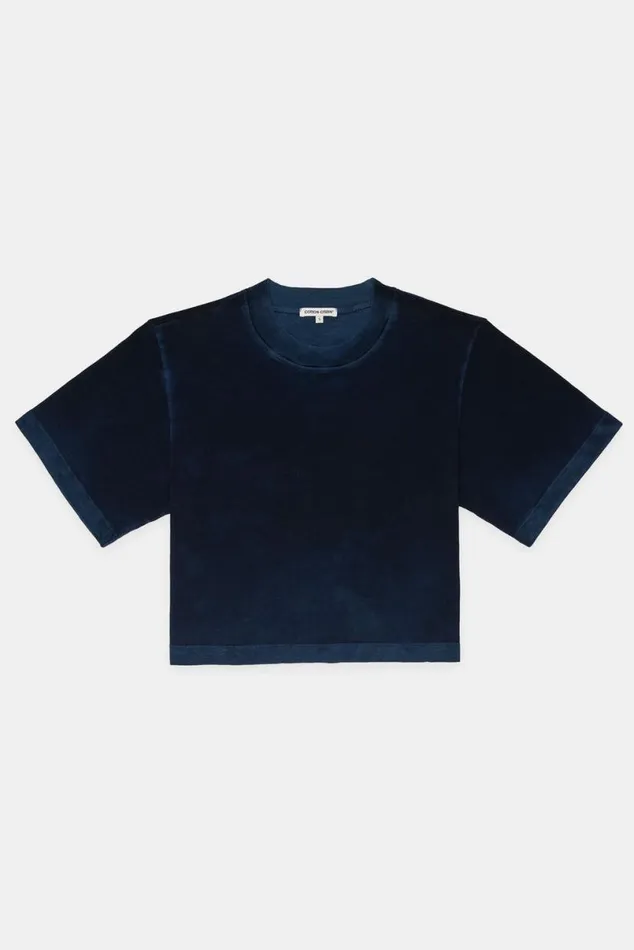 COTTON CITIZEN Tokyo Crop Tee Vintage Navy Women Tees