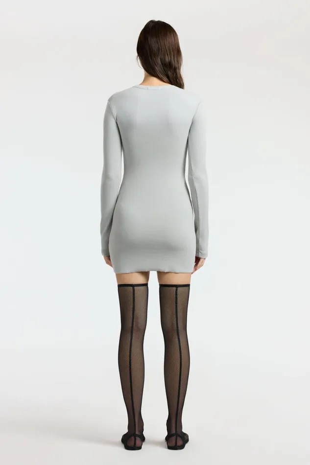 COTTON CITIZEN Verona Crewneck Mini Dress Silver Cast Women Dresses Skirts COTTON CITIZEN Verona Crewneck Mini Dress Silver Cast Women Dresses Skirts