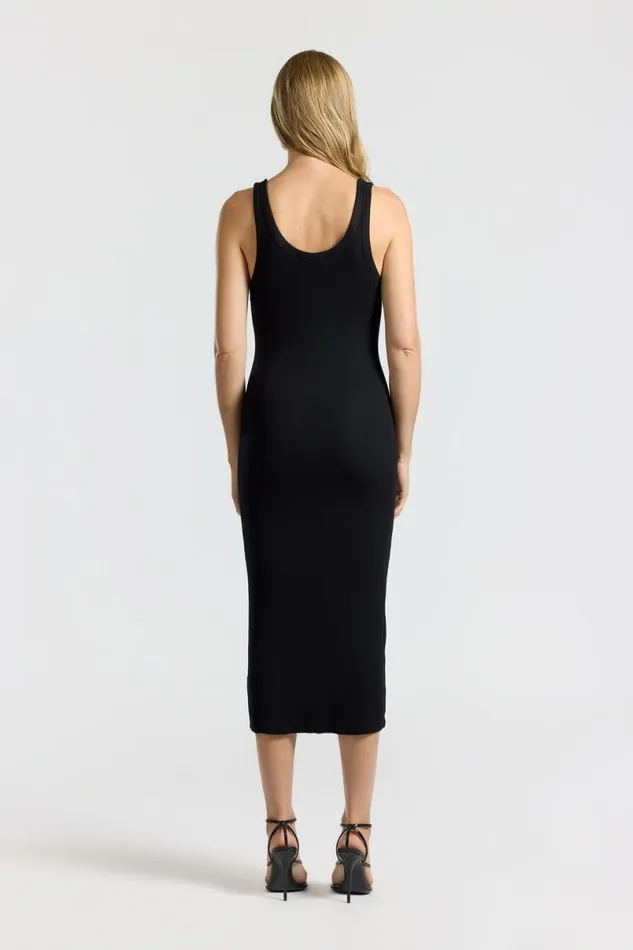 COTTON CITIZEN Verona Midi Dress Jet Black Women Dresses Skirts COTTON CITIZEN Verona Midi Dress Jet Black Women Dresses Skirts