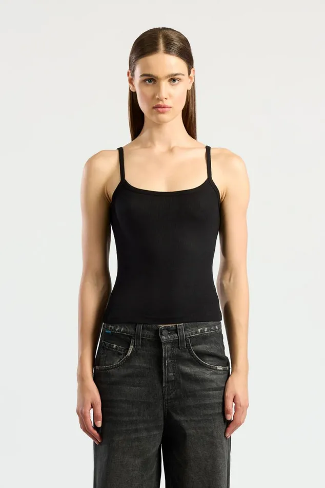 COTTON CITIZEN Verona Spaghetti Tank Jet Black Women Tanks