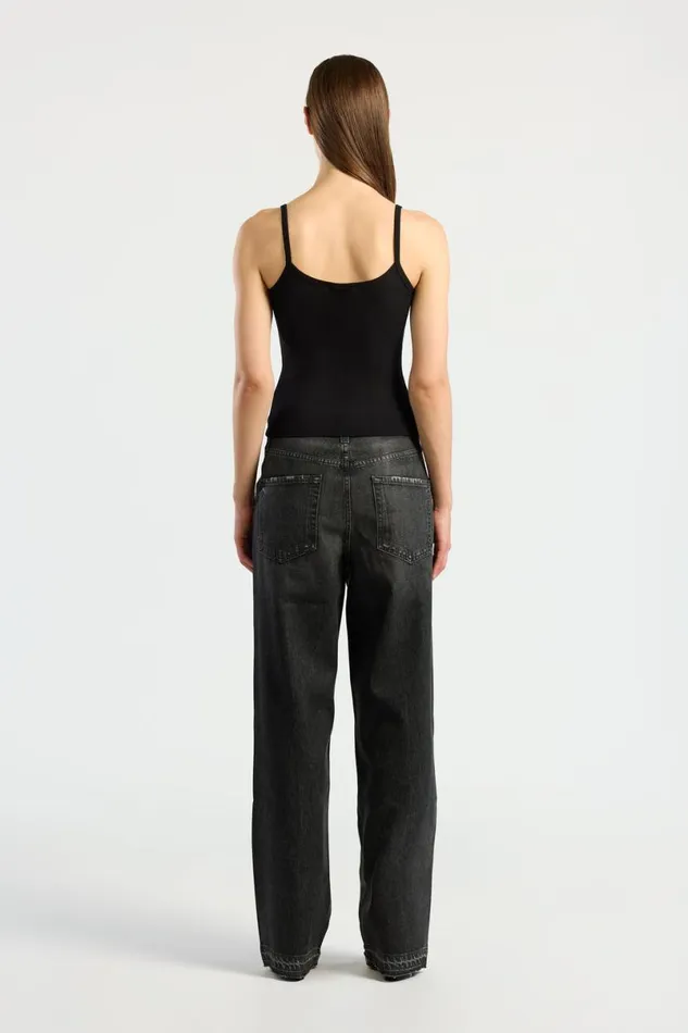 COTTON CITIZEN Verona Spaghetti Tank Jet Black Women Tanks