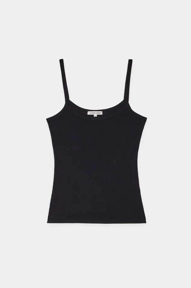 COTTON CITIZEN Verona Spaghetti Tank Jet Black Women Tanks