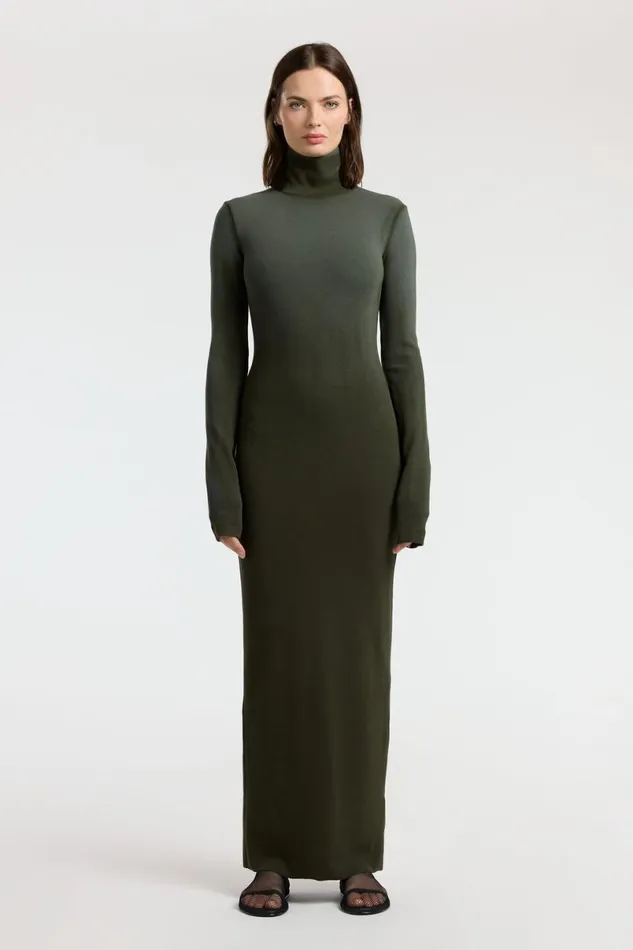 COTTON CITIZEN Verona Turtleneck Maxi Dress Alpine Cast Women Dresses Skirts