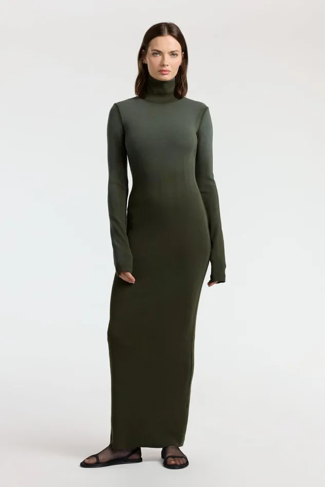 COTTON CITIZEN Verona Turtleneck Maxi Dress Alpine Cast Women Dresses Skirts COTTON CITIZEN Verona Turtleneck Maxi Dress Alpine Cast Women Dresses Skirts