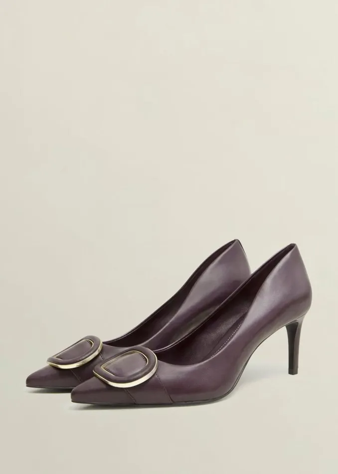 Court Shoes Women HOBBS Martie Leather Court Shoes Malbec Purple