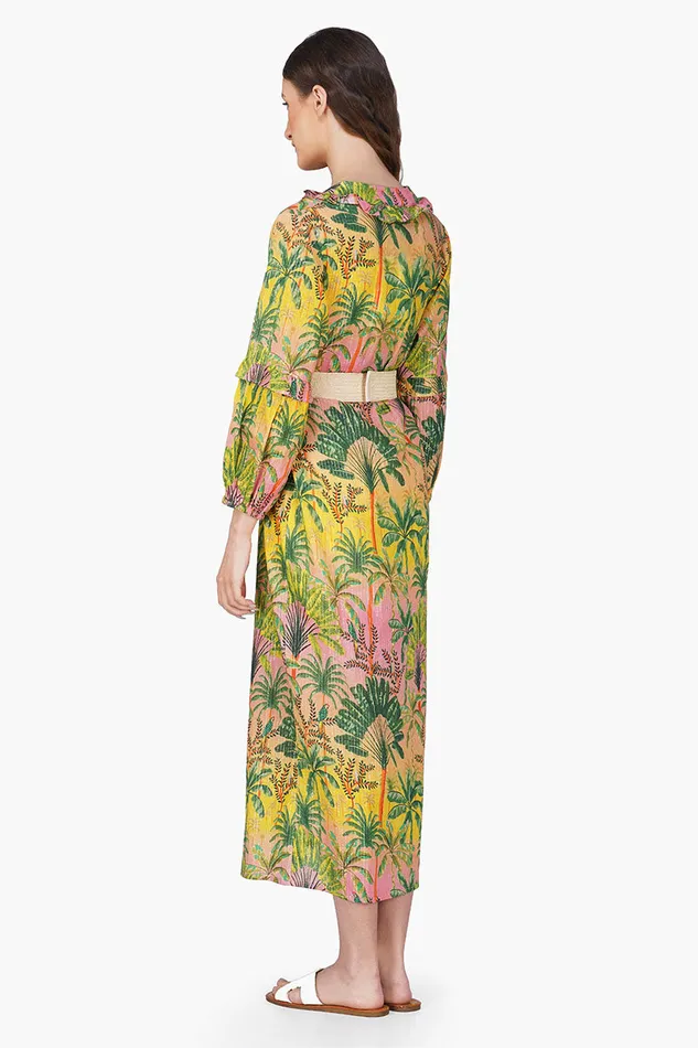 Coverups Women Endless Summer Printed Ruffles Shirt Dress America and Beyond