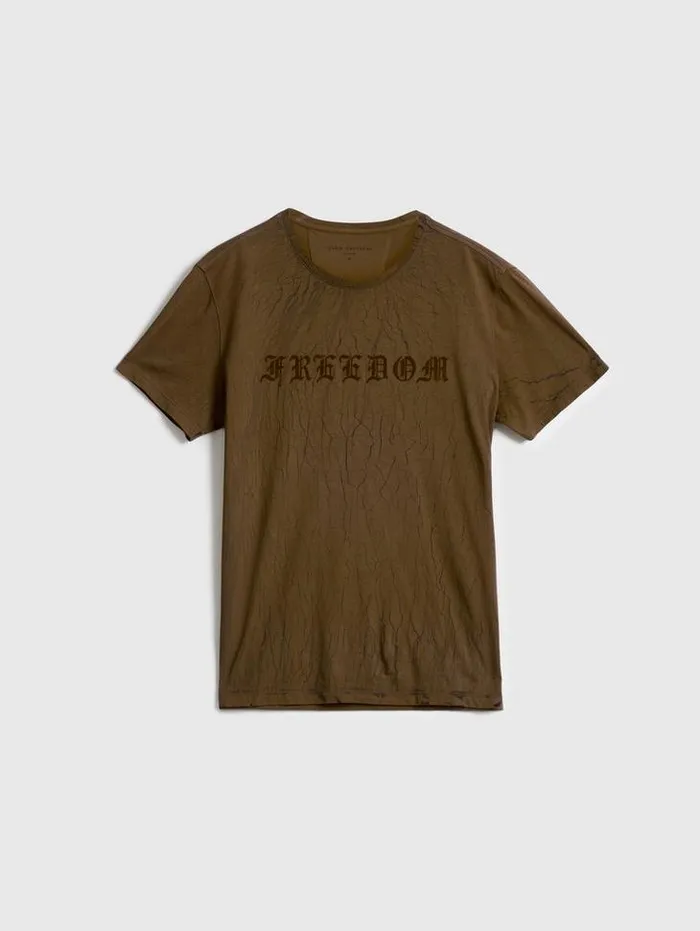 CRACKED FREEDOM TEE Lt Brown Men John Varvatos Graphic Tees