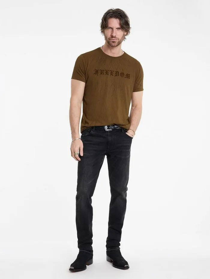 CRACKED FREEDOM TEE Lt Brown Men John Varvatos Graphic Tees