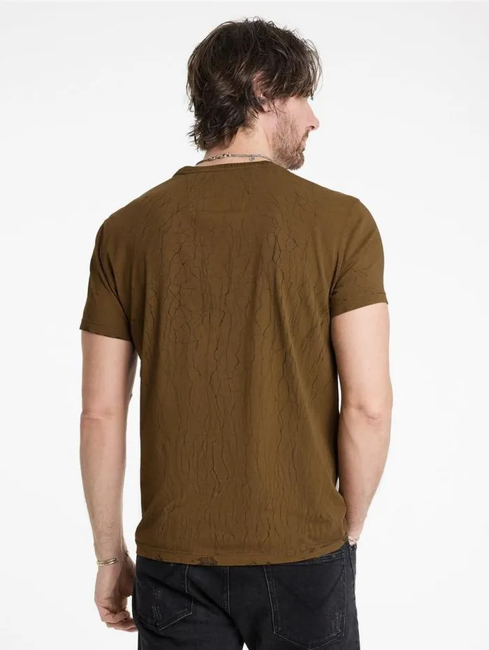 CRACKED FREEDOM TEE Lt Brown Men John Varvatos Graphic Tees