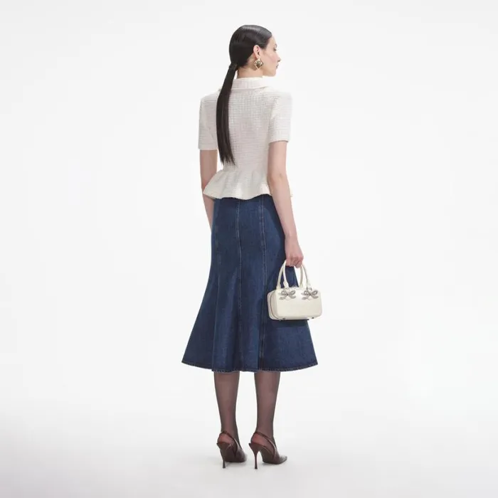 Cream Textured Knit Top Women Self Portrait Tops