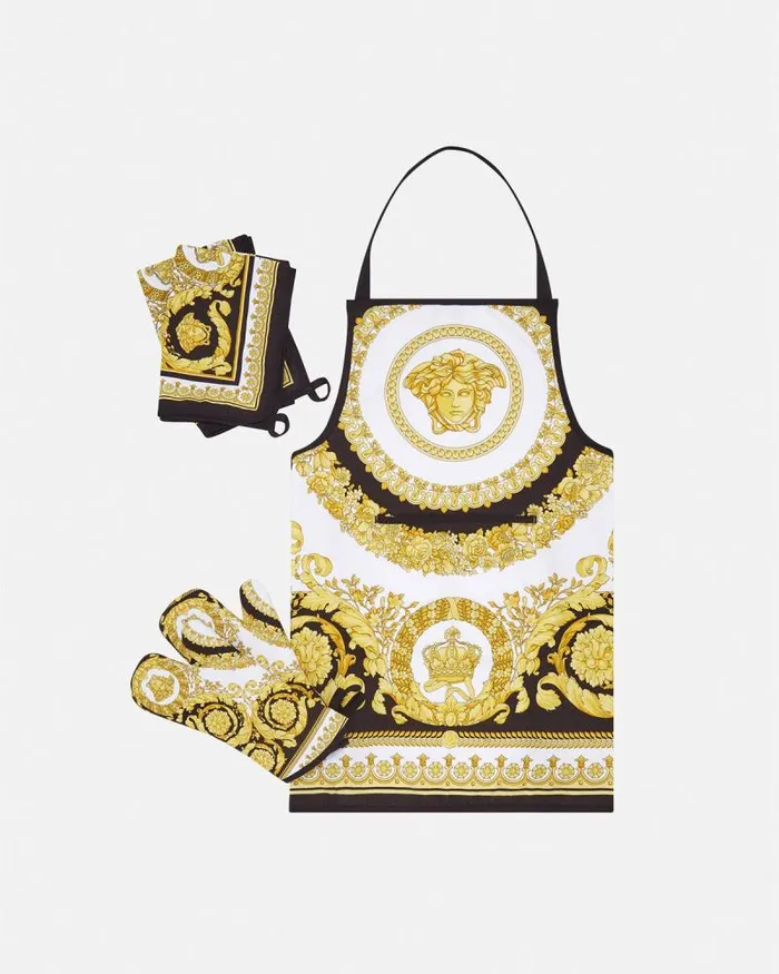 Crete De Fleur Apron Kitchen Set Print Home and Lifestyle Versace Accessories