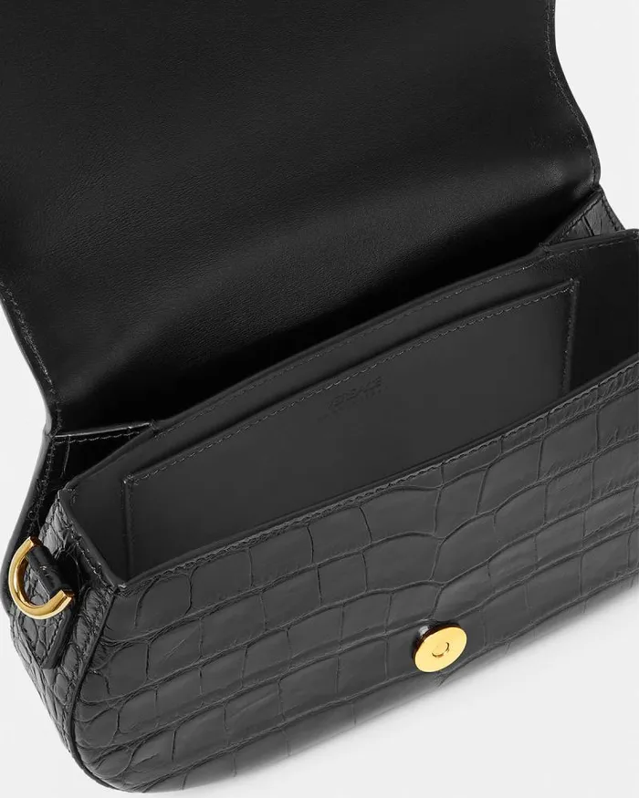 CrocEffect Greca Goddess Shoulder Bag Blackgold Women Versace Shoulder and Crossbody