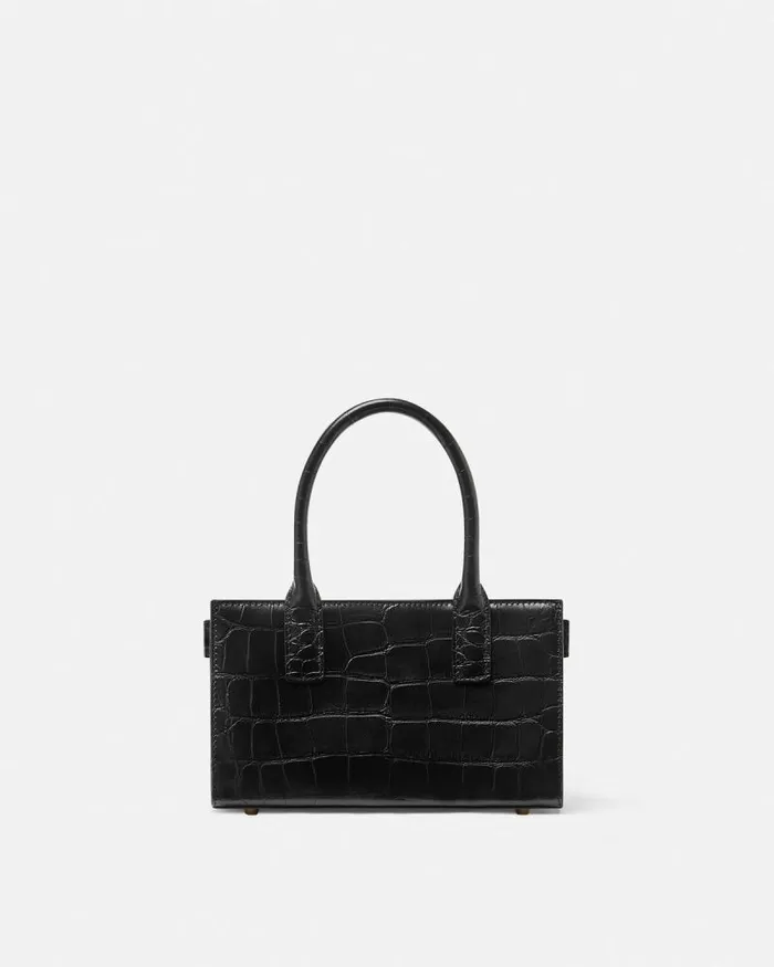 CrocEffect Medusa 03995 Small Tote Bag Blackgold Women Versace Totes