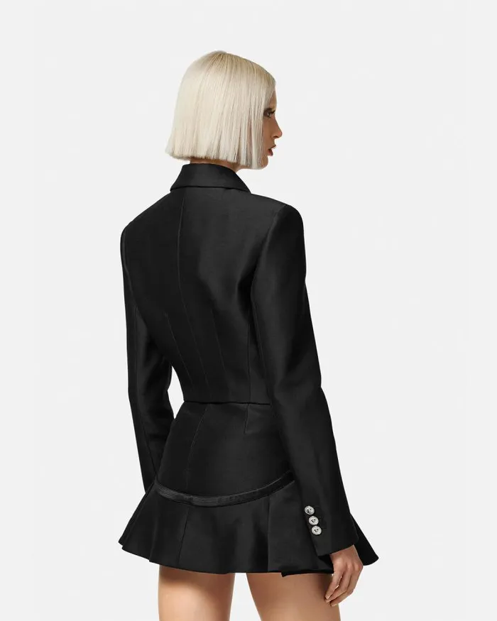 Crop Blouson Jacket Black Women Versace Blazer and Jackets