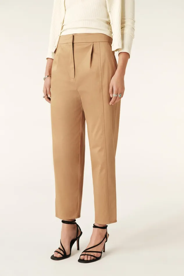 Cropped Ankle Pants Baya Brown Women Baandsh Pants and Jeans