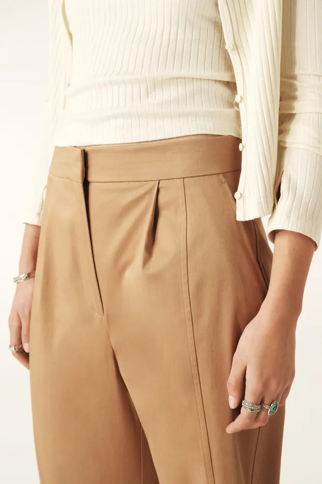 Cropped Ankle Pants Baya Brown Women Baandsh Pants and Jeans