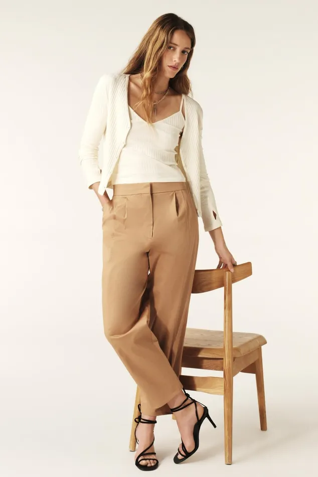 Cropped Ankle Pants Baya Brown Women Baandsh Pants and Jeans
