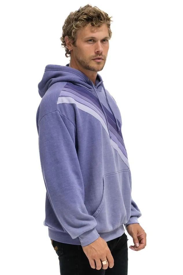 Cross Stripe Relaxed Pullover Hoodie 8211 Faded Grape WomenMen Aviator Nation Hoodies