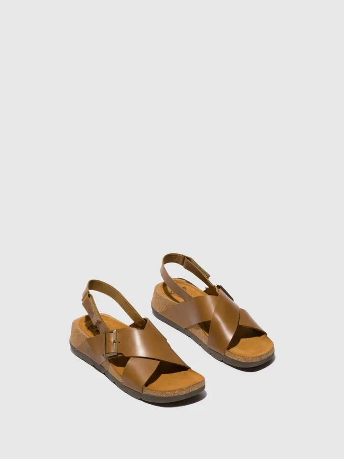 Crossover Sandals CHLO852FLY CAMEL Women Fly London Sandals