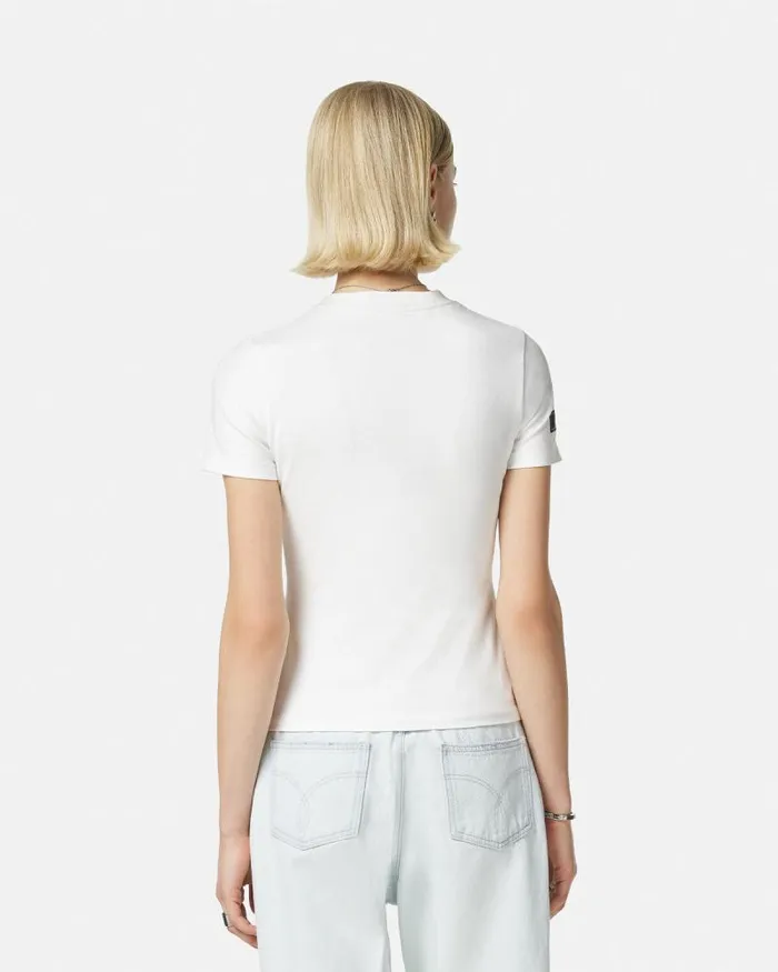 Crystal 1978 ReEdition Logo TShirt White Women Versace TShirts and Sweatshirts