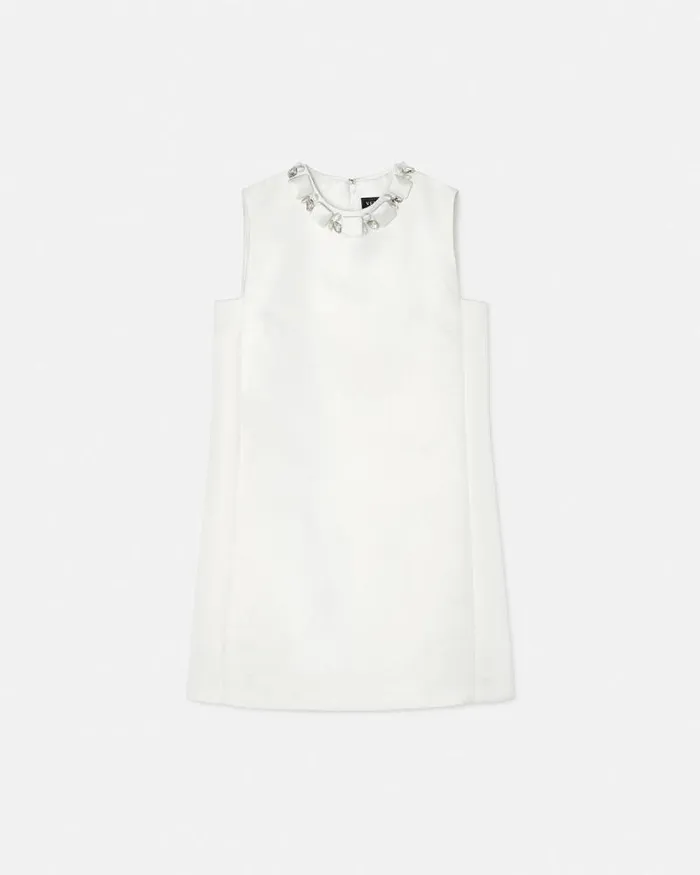 Crystal Duchesse Mini Dress White Women Versace Dresses