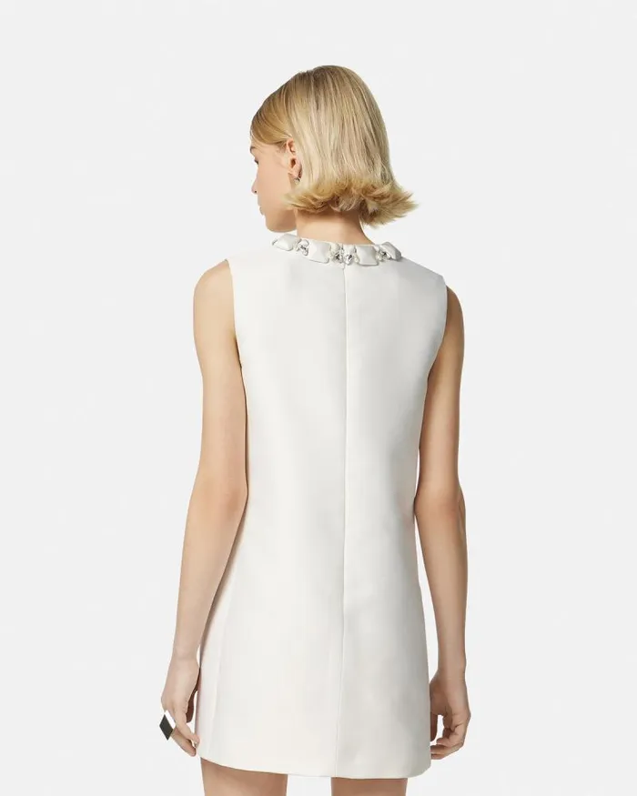 Crystal Duchesse Mini Dress White Women Versace Dresses