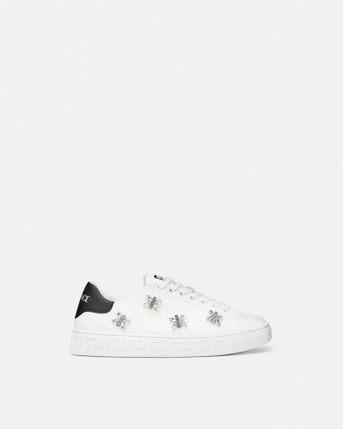 Crystal Greca Sneakers Blackwhite Women Versace Sneakers