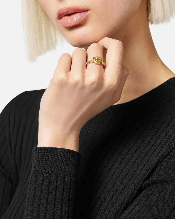 Crystal La Medusa Ring Gold Women Versace Rings