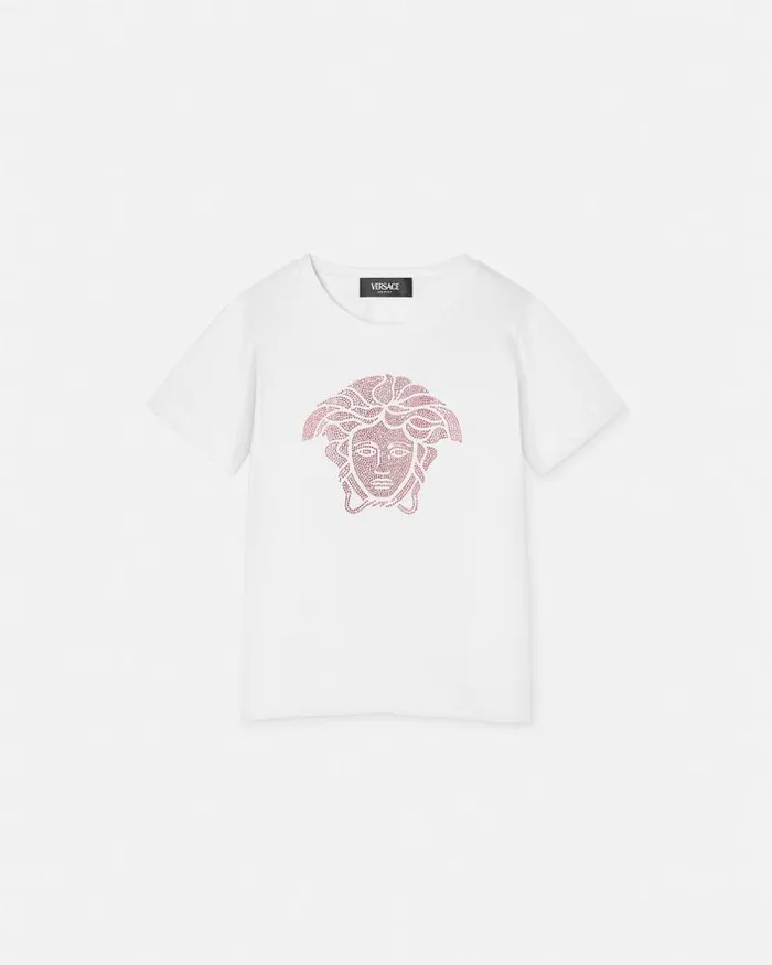 Crystal Medusa Kids TShirt Light Pink Children Versace Clothing