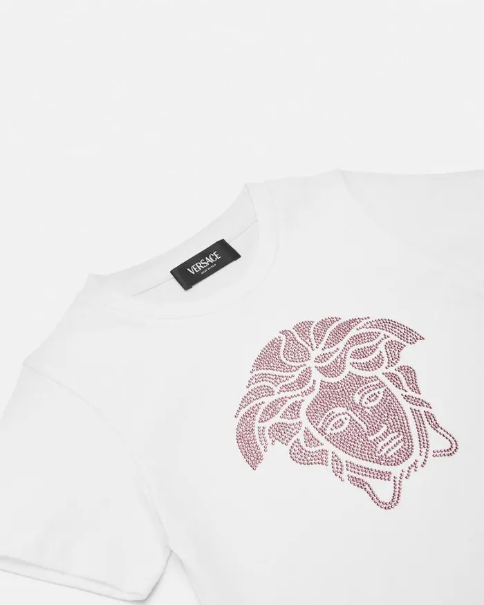 Crystal Medusa Kids TShirt Light Pink Children Versace Clothing