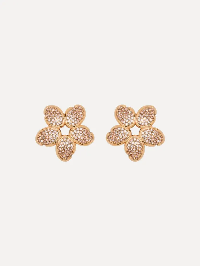 Crystal O Flower Earrings Crystal Women Oscar De La Renta Earrings