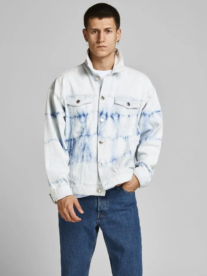 Denim Jackets JACK and JONES Mens JEAN CJ 504 DENIM JACKET White White Denim