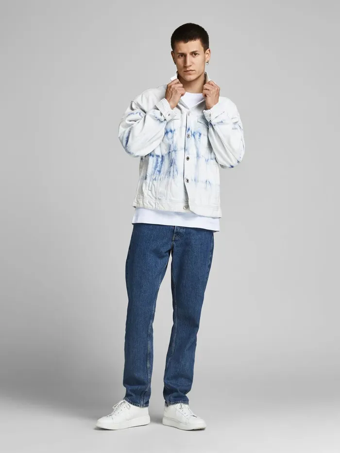 Denim Jackets JACK and JONES Mens JEAN CJ 504 DENIM JACKET White White Denim