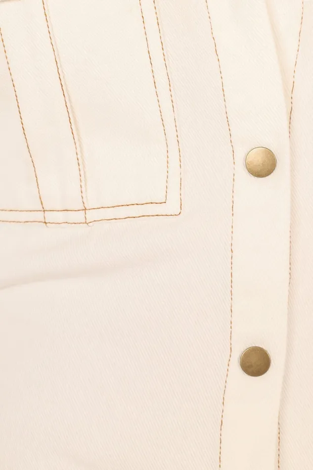 Denim Petal and Pup Women Hailey Denim Mini Dress White Denim