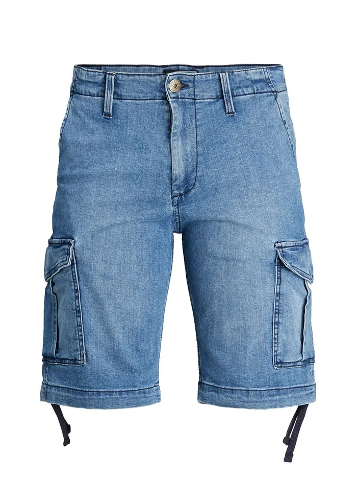 Denim Shorts JACK and JONES Mens CARGO DENIM SHORTS Blue Blue Denim On Sale