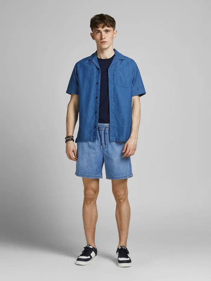 Denim Shorts JACK and JONES Mens JACK JOGGER AKM 225 DENIM SHORTS Blue Blue Denim Cheap On Sale