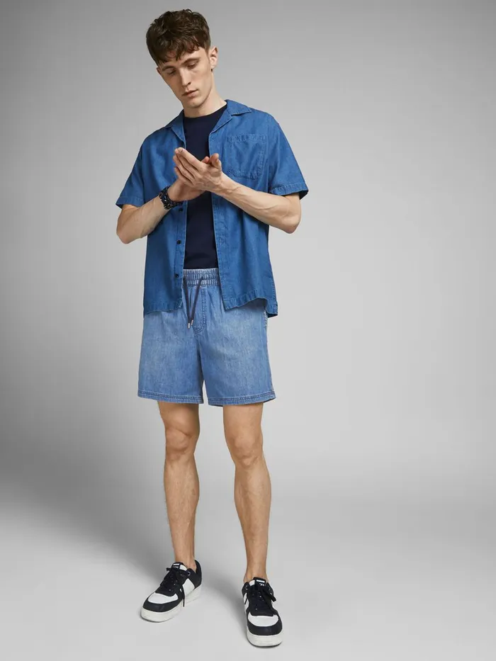 Denim Shorts JACK and JONES Mens JACK JOGGER AKM 225 DENIM SHORTS Blue Blue Denim Cheap On Sale