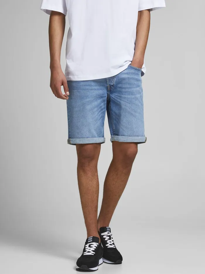 Denim Shorts JACK and JONES Mens RICK ORIGINAL NA 030 DENIM SHORTS Blue Blue Denim For Sale