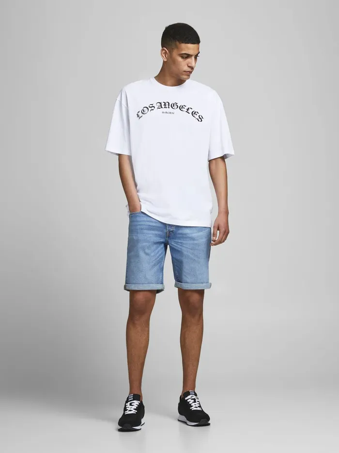Denim Shorts JACK and JONES Mens RICK ORIGINAL NA 030 DENIM SHORTS Blue Blue Denim For Sale