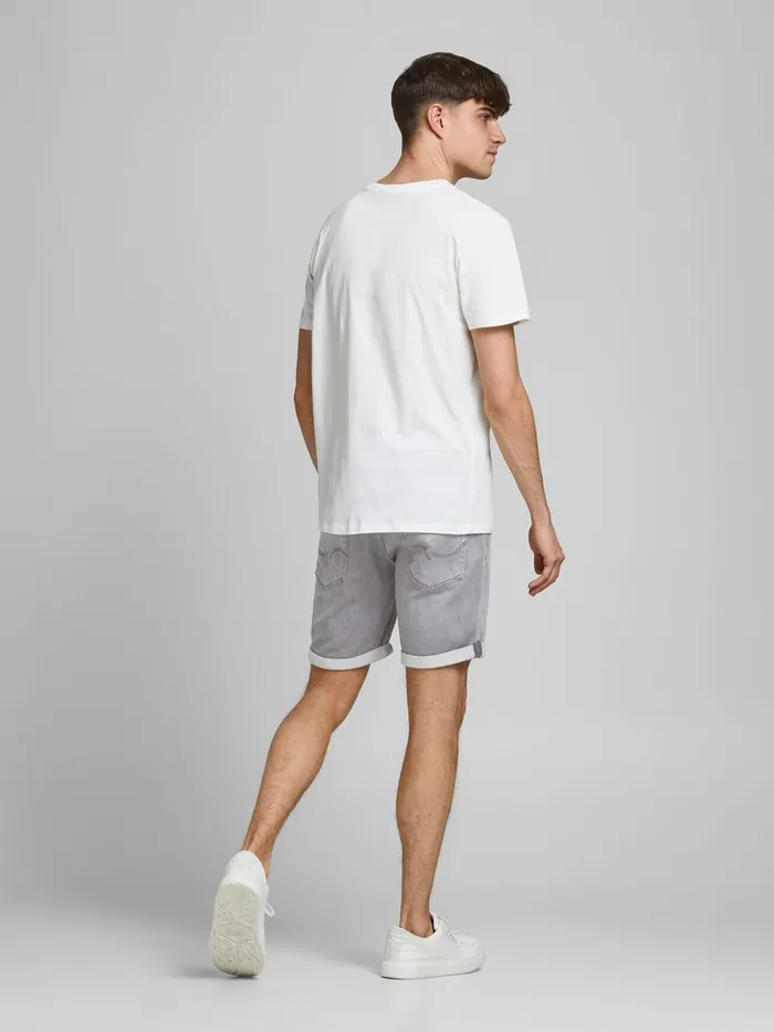 Denim Shorts JACK and JONES Mens RICKICON GE 331 INDIGO KNIT DENIM SHORTS Grey Grey Denim Gift Ideas