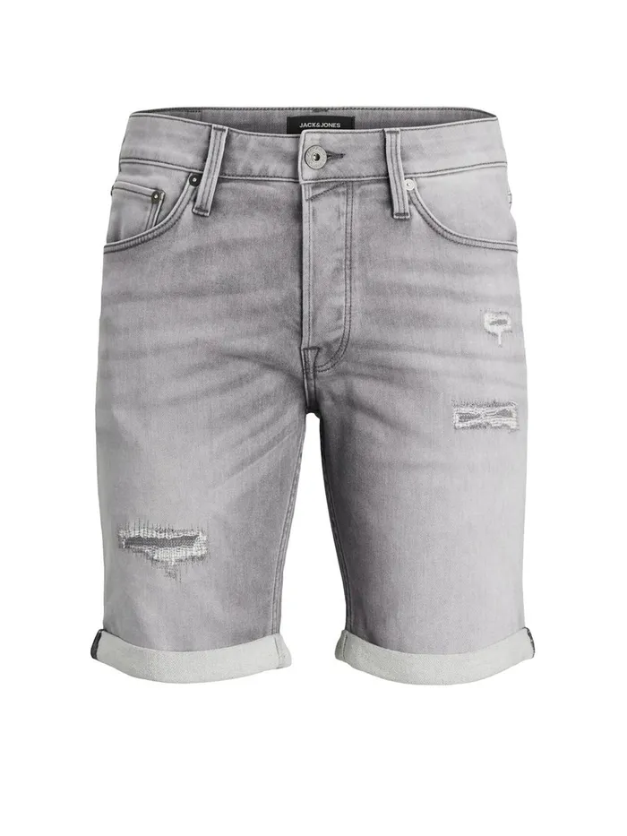Denim Shorts JACK and JONES Mens RICKICON GE 331 INDIGO KNIT DENIM SHORTS Grey Grey Denim Gift Ideas