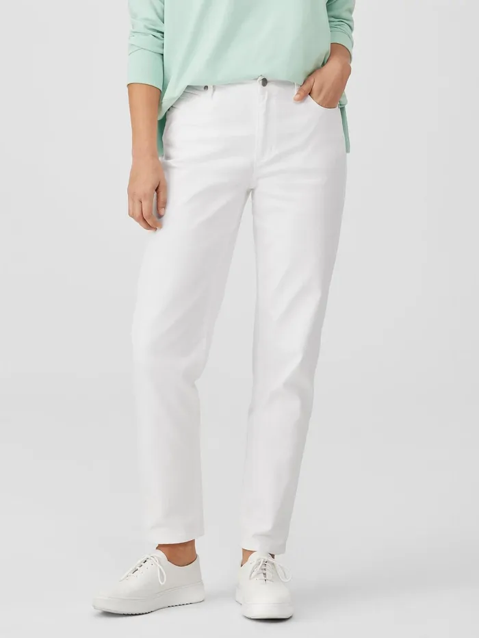 Denim Women Eileen Fisher Organic Cotton Denim HighWaisted Jean White