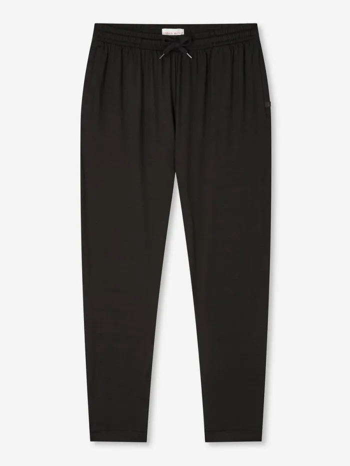 Derek Rose Casual Pants Men Track Pants Basel Micro Modal Stretch Black