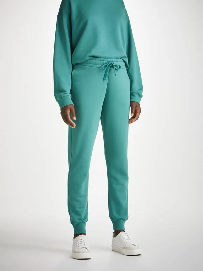 Derek Rose Casual Pants Women Sweatpants Quinn Cotton Modal Stretch Teal